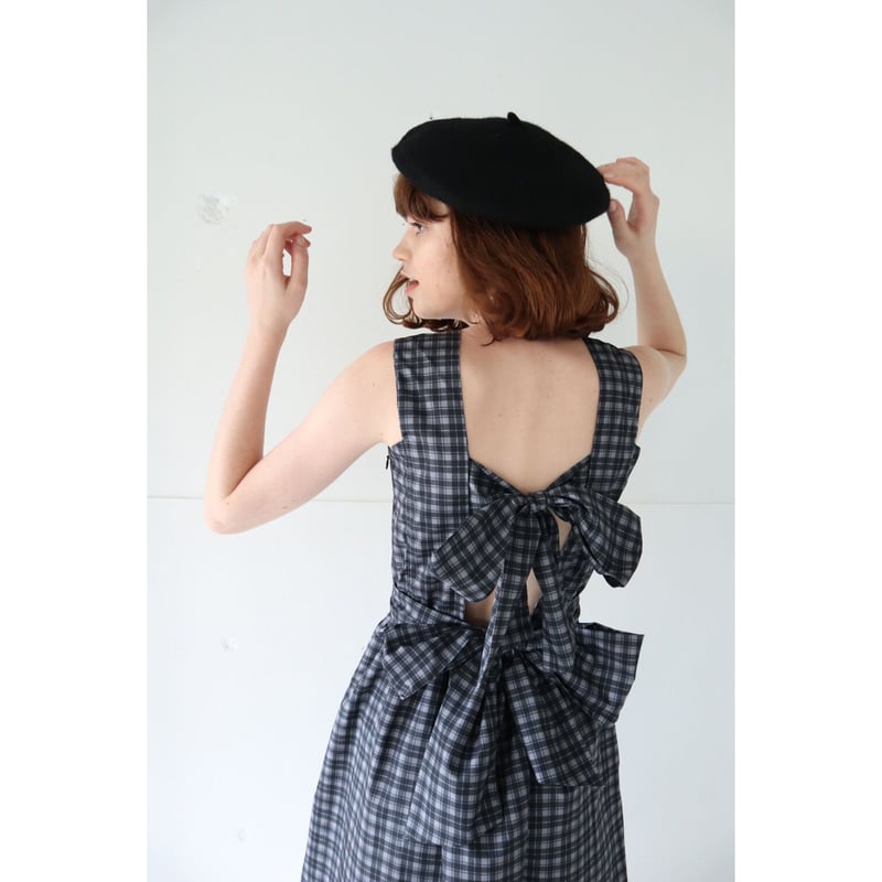 back double ribbon one-piece check | BONNE