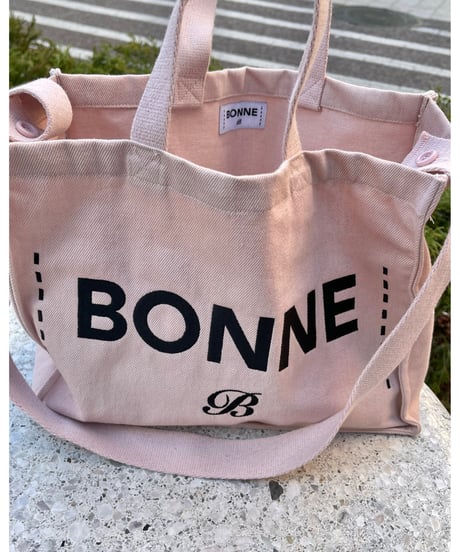 "BONNE"  tote bag pink