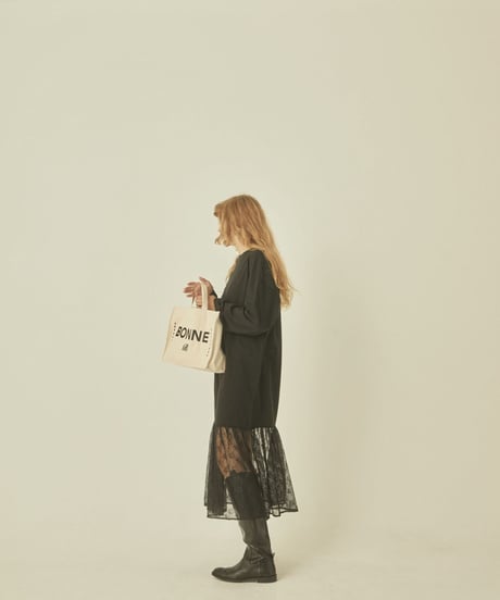 BONNE embroidery lace onepiece black