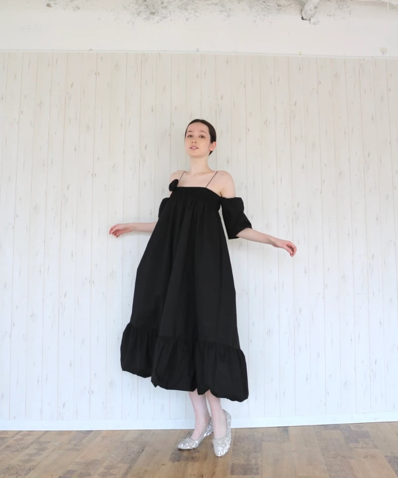 nala Linen like balloon tops ブラック4way nala Linen like balloon tops ブラック4way