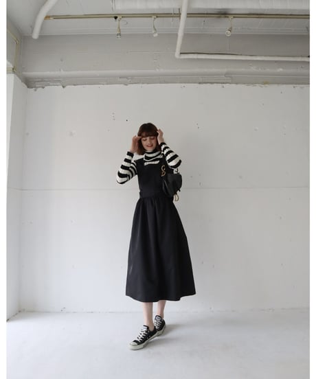 back double ribbon one-piece black
