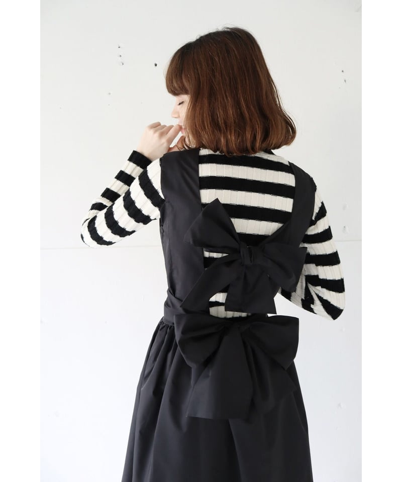 back double ribbon one-piece black | BONNE