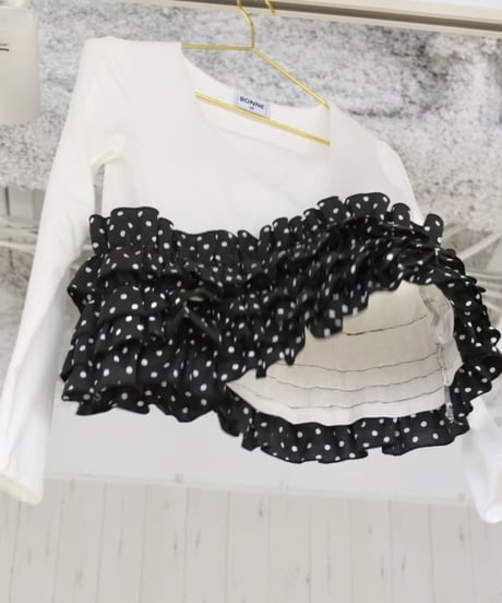 volume frill squareneck tops dot