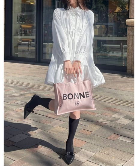 "BONNE"  tote bag pink