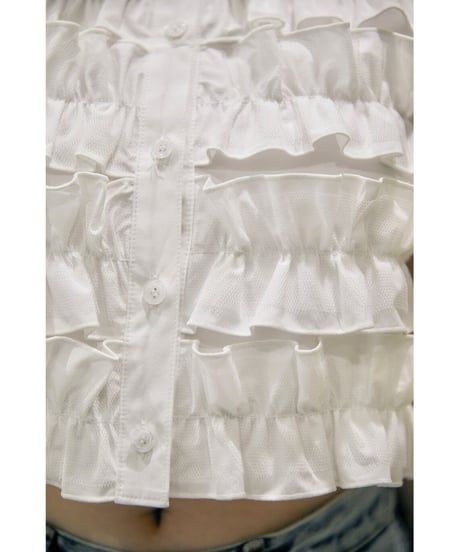 BONNE tulle frill fluffy blouse