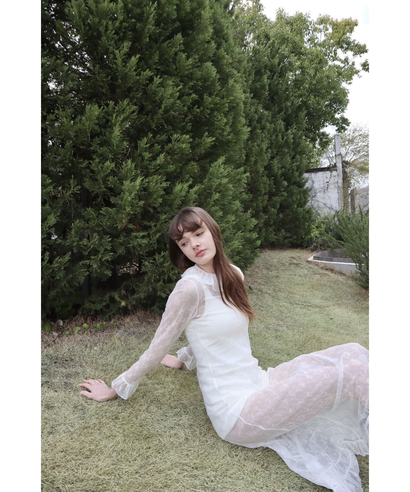 all lace frill long one-piece | BONNE