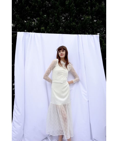 half lace mermaid long skirt