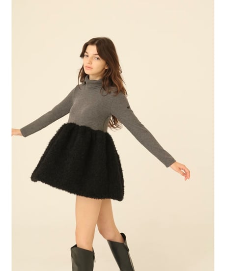 boa docking high neck tunic gray
