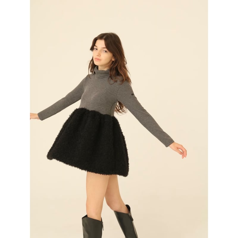 boa docking high neck tunic gray | BONNE