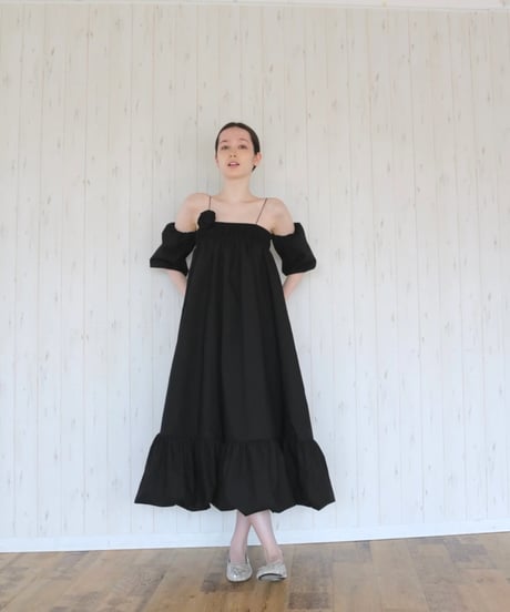 4way rose balloon one-piece black