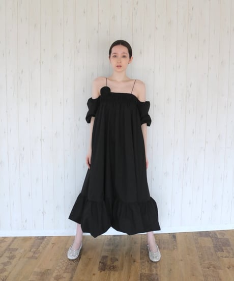 4way rose balloon one-piece black