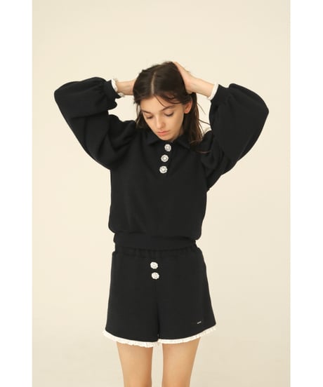 bijou button knit setup navy