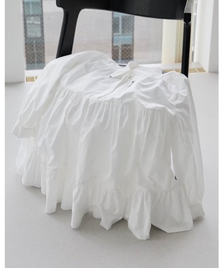 bijou collar tiered one-piece white