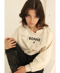 velours piping glitter embroidery sweat ivory