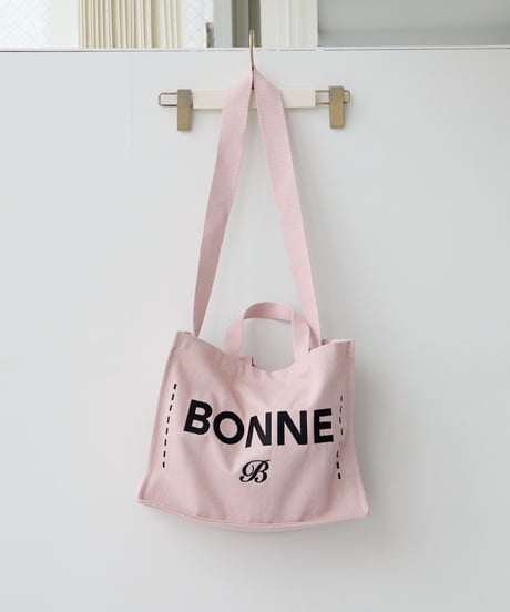 "BONNE"  tote bag pink
