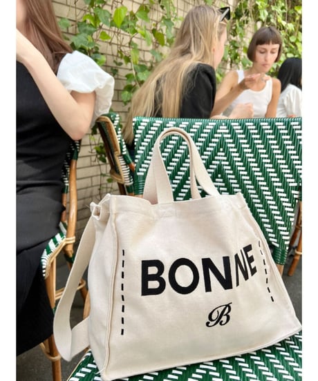 "BONNE"  tote bag ivory