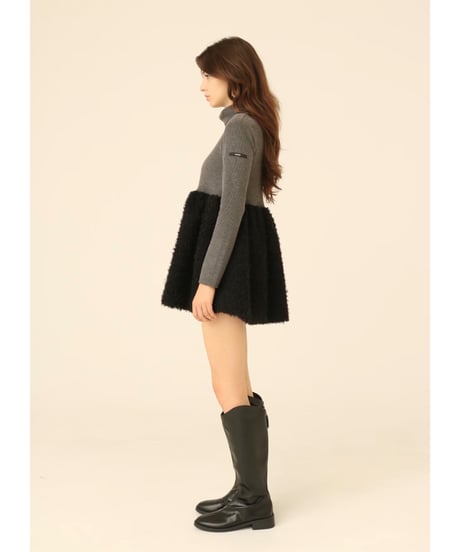 boa docking high neck tunic gray