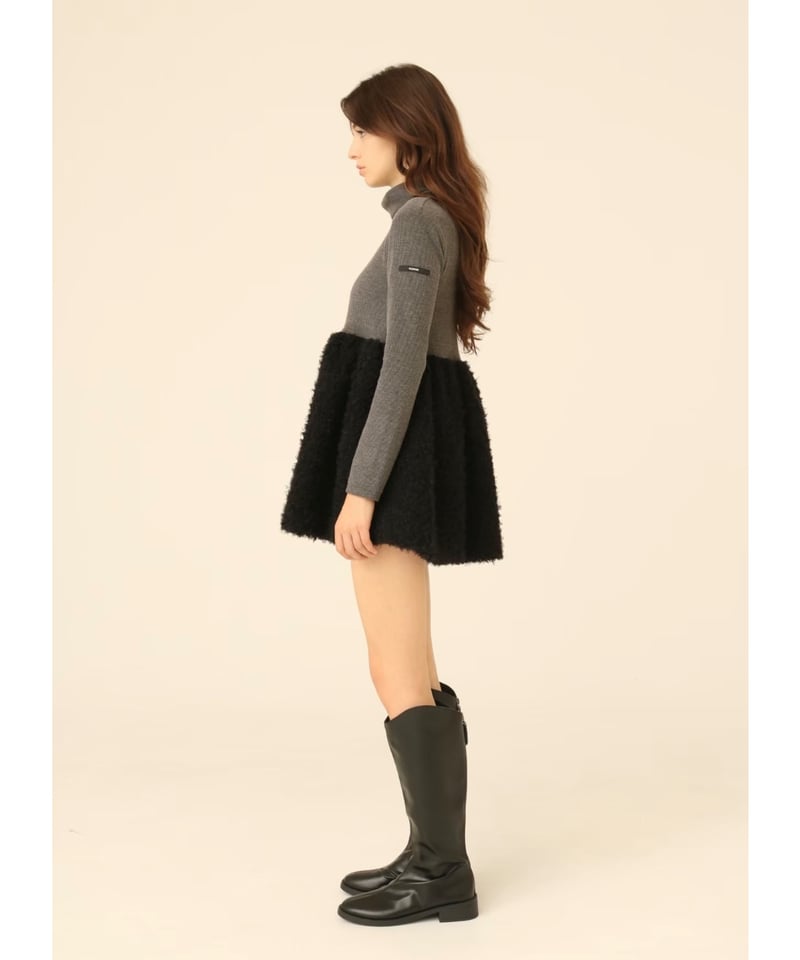 boa docking high neck tunic gray | BONNE