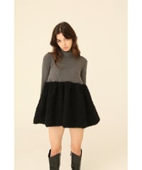 boa docking high neck tunic gray