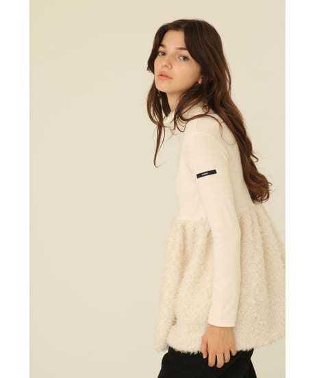 boa docking high neck tunic ivory