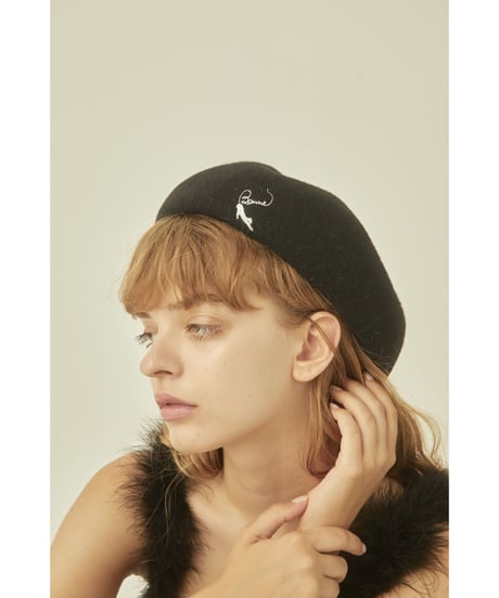 BONNE cat embroidery béret
