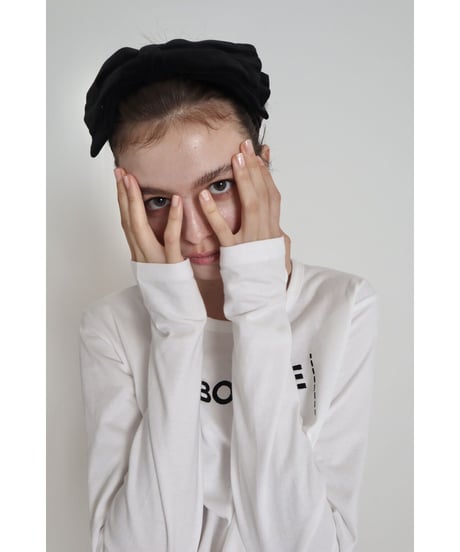 "BONNE B"finger hole long tee White