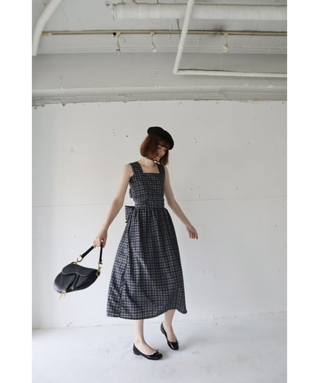 back double ribbon  one-piece check