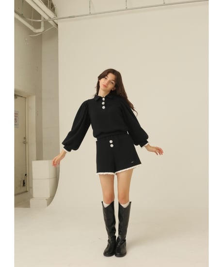 bijou button knit setup navy