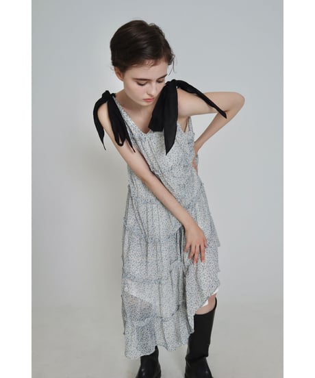 shoulder ribbon tiered one-piece flower