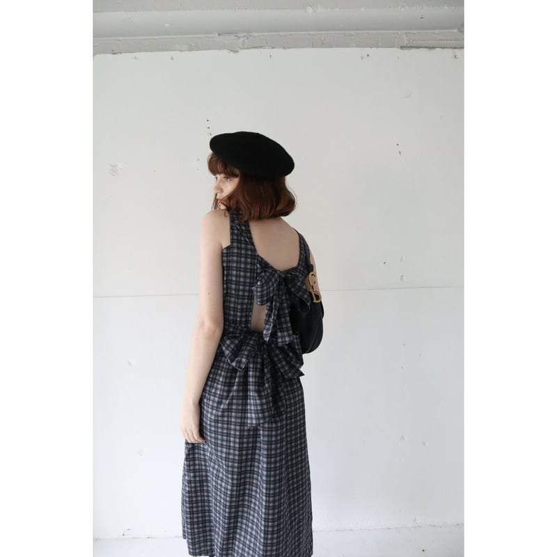 back double ribbon one-piece check | BONNE