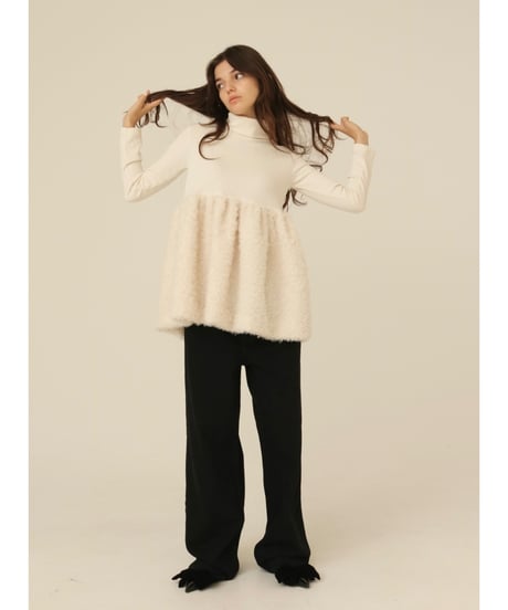 boa docking high neck tunic ivory