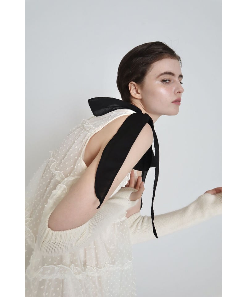 shoulder ribbon tiered one-piece dot tulle | BONNE