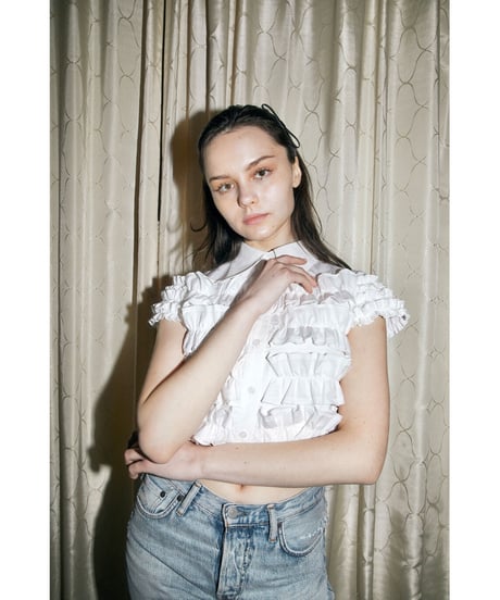 BONNE tulle frill fluffy blouse