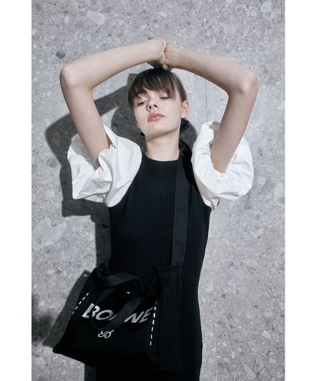 balloon sleeve long one-piece black