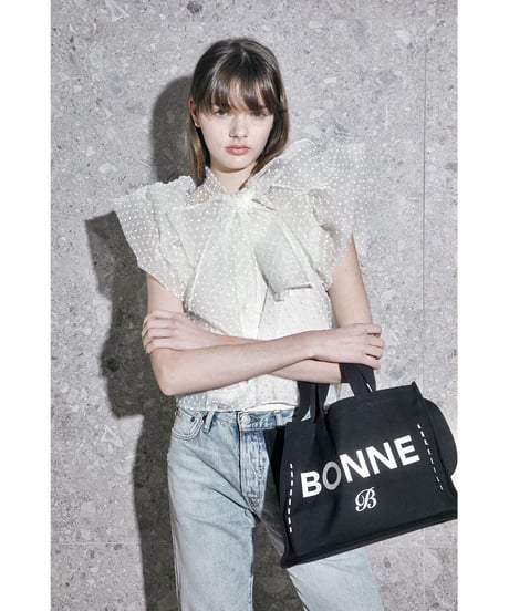 "BONNE"  tote bag black