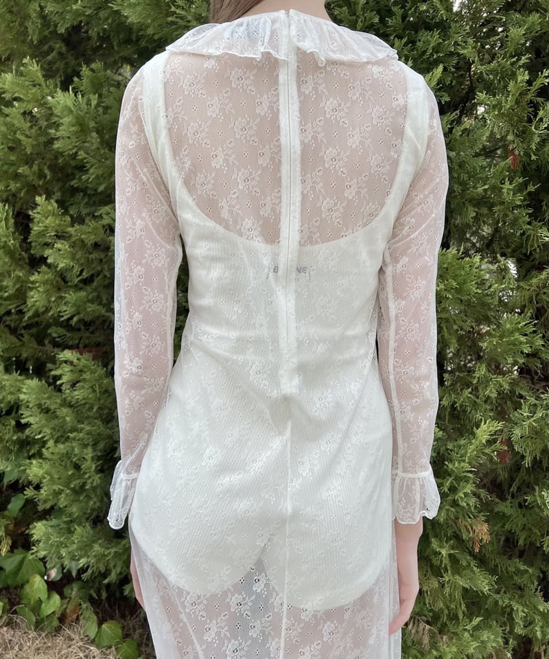 all lace frill long one-piece | BONNE