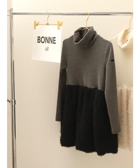 boa docking high neck tunic gray