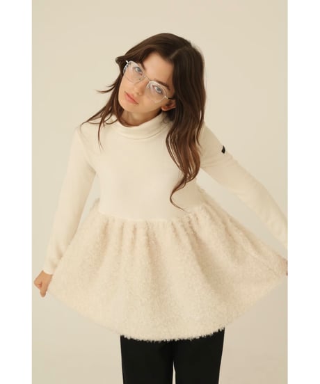 boa docking high neck tunic ivory