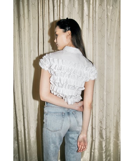 BONNE tulle frill fluffy blouse