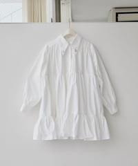 bijou collar tiered one-piece white