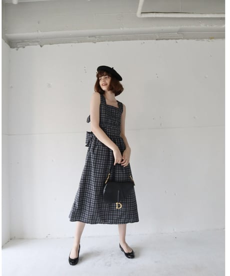 back double ribbon  one-piece check