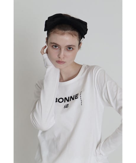 "BONNE B"finger hole long tee White