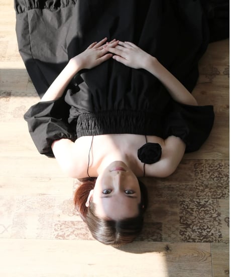 4way rose balloon one-piece black