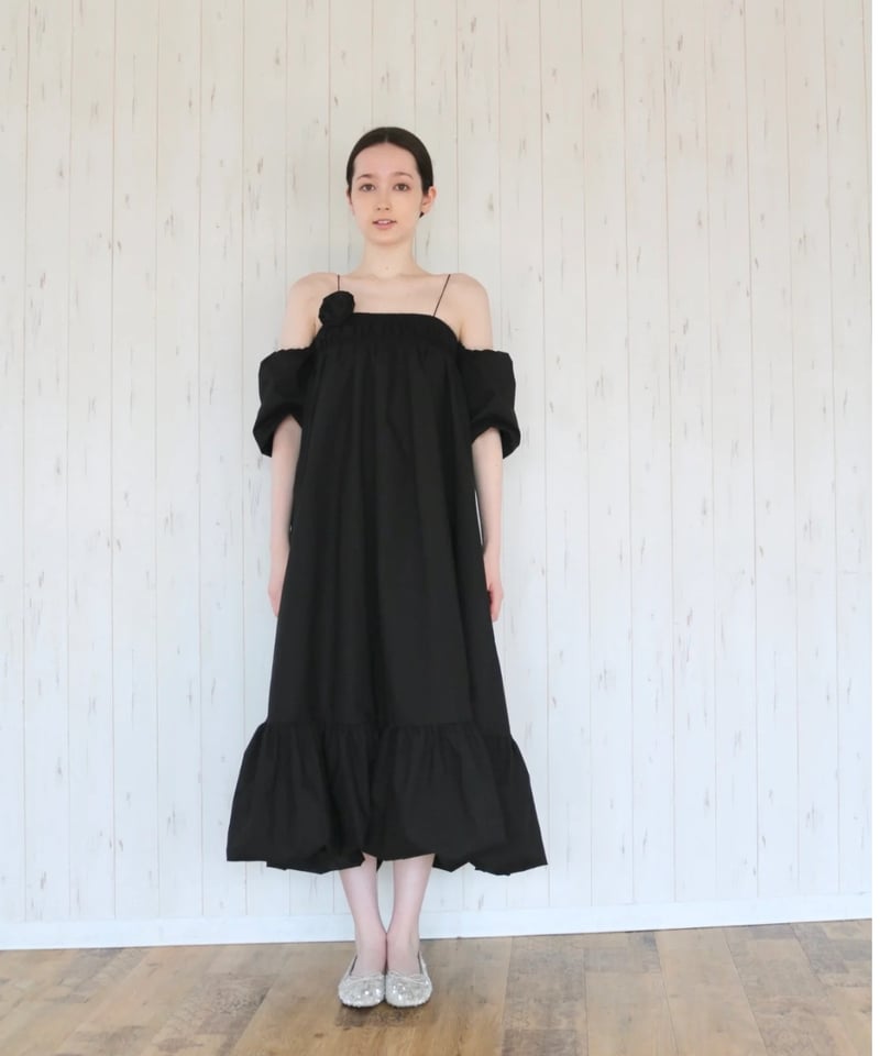 4way rose balloon one-piece black | BONNE