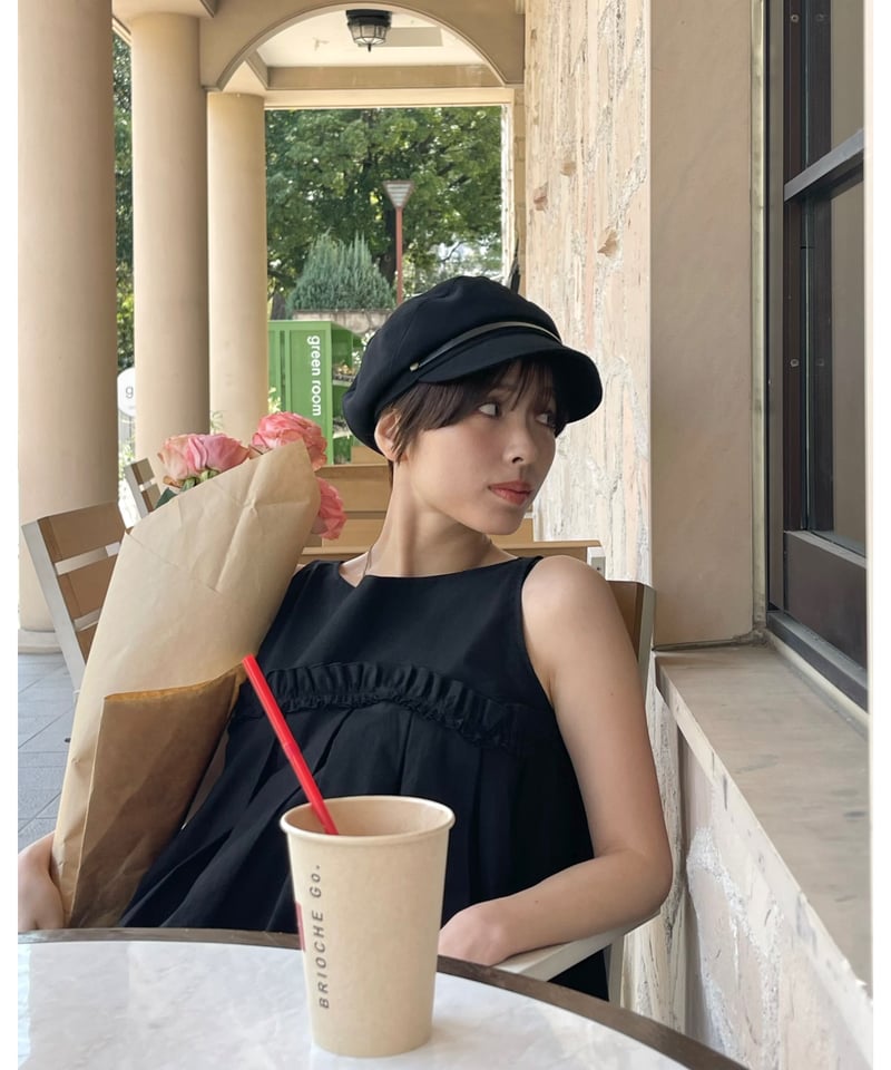 ▪️専用　BORDER FRILL TOP(38) 　BLACK Blaire Funnel Neck Top - Black – The Frankie Shop