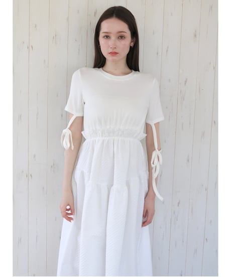 ribbon tee jaguard one-piece white