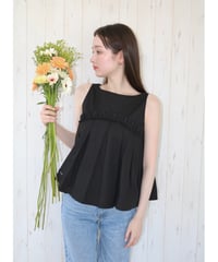 wave frill pleats tops black