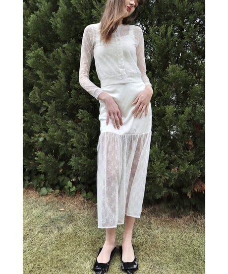 half lace mermaid long skirt