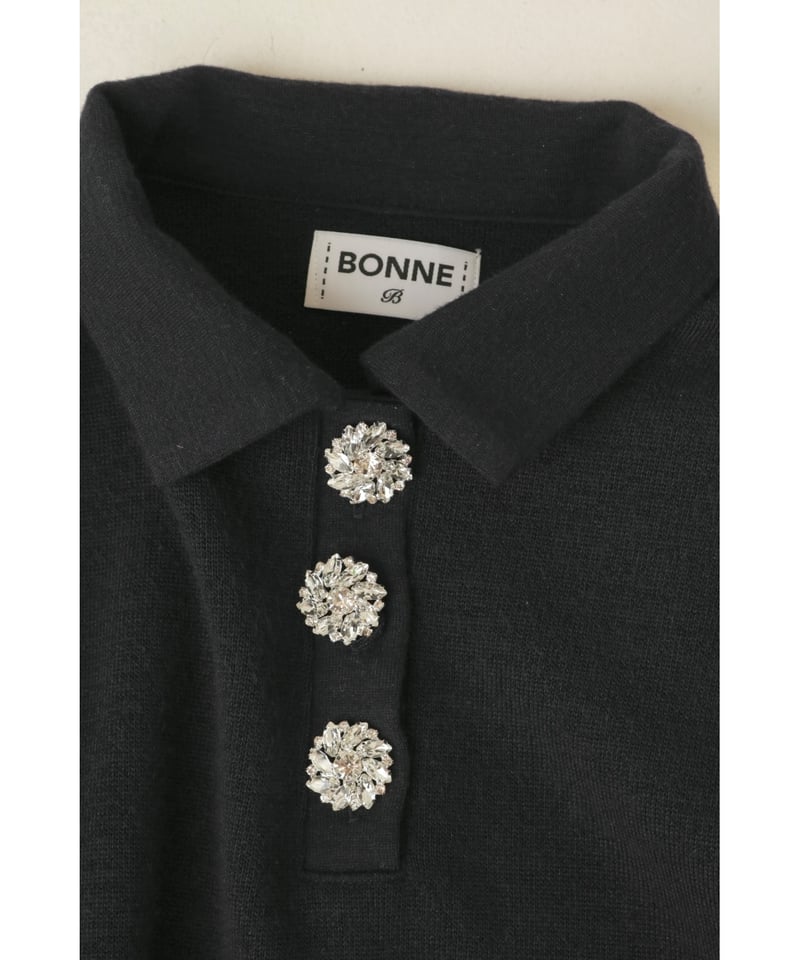 bijou button knit setup navy | BONNE