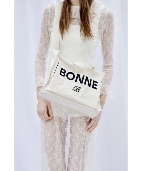 "BONNE"  tote bag ivory